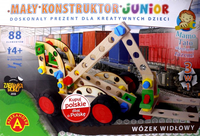 Zestaw konstrukcyjny Mały Konstruktor Junior 3w1 - Wózek widłowy