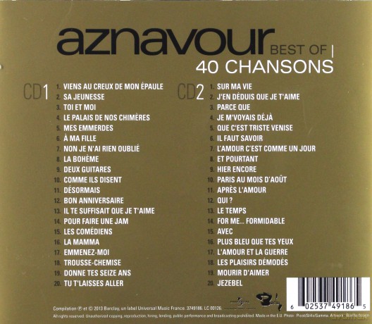Charles Aznavour: Best of 40 Chansons [2CD]
