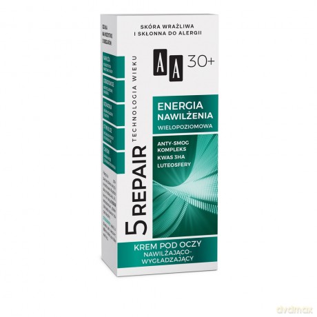 AA Technologia Wieku 5Repair 30+ Energia Nawilżenia Krem pod oczy nawilżająco-wygładzający 15 ml