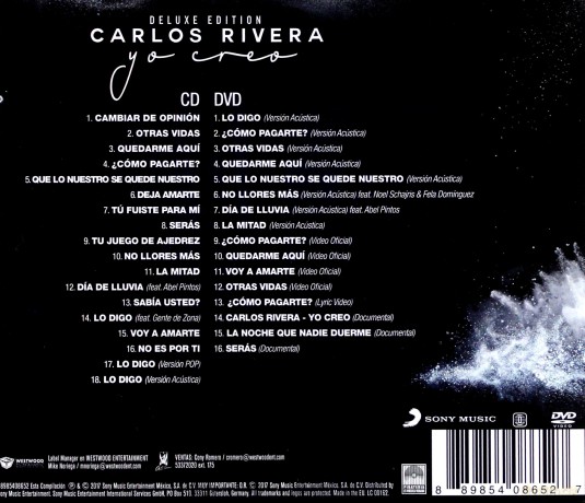 Carlos Rivera: Yo Creo (Deluxe) [CD]+[DVD]