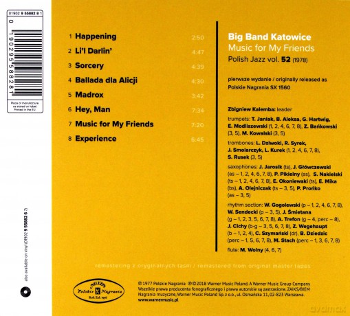 Big Band Katowice: Music For My Friends (Polish Jazz Vol. 52) [CD]
