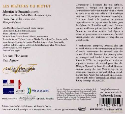 Les Arts Florissants Paul Agnew: Les Maitres Du Motet (digipack) [CD]