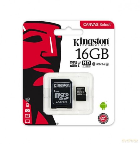 Kingston Canvas Select karta pamięci microSDHC 16 GB, UHS-I, klasa 10 z adapterem