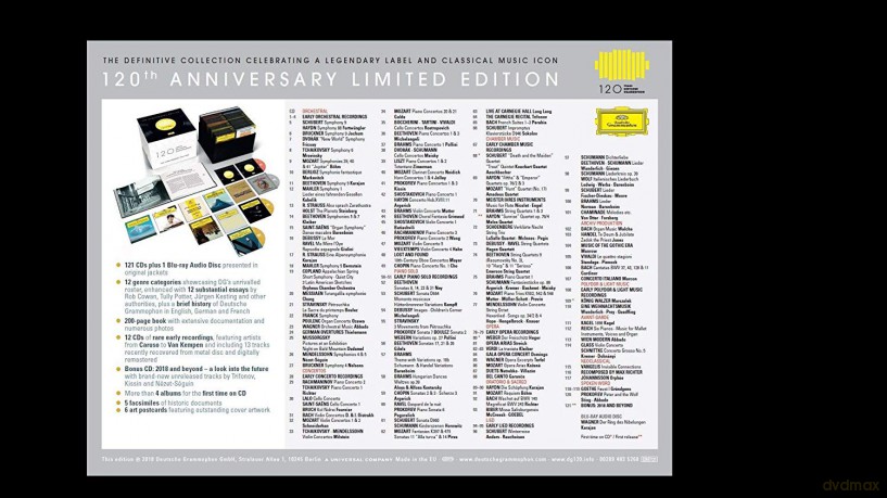 120 Years of Deutsche Grammophon The Anniversary Edition [BOX] [121CD]+[Blu-Ray]
