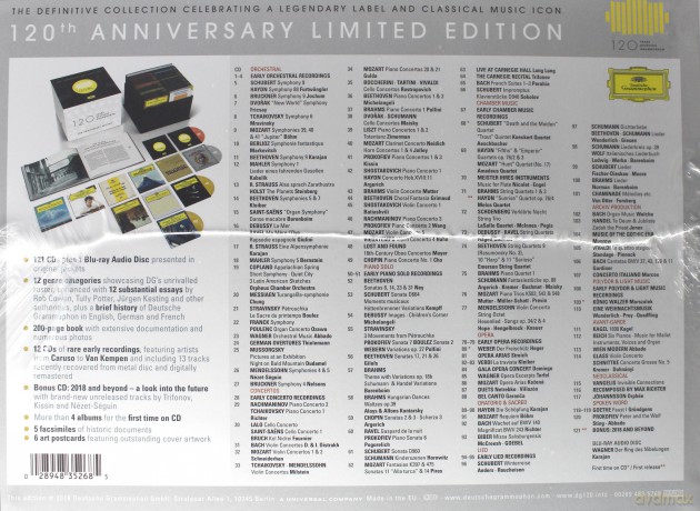 120 Years of Deutsche Grammophon The Anniversary Edition [BOX] [121CD]+[Blu-Ray]