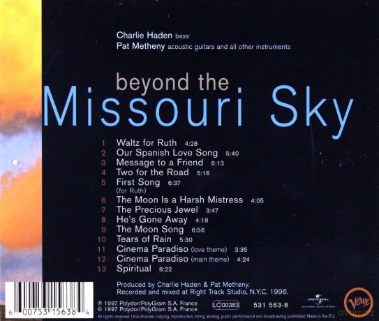 Pat Metheny: Beyond the Missouri Sky [CD]