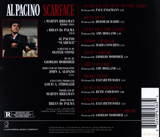 Scarface (Człowiek z blizną) [Giorgio Moroder] Soundtrack [CD]