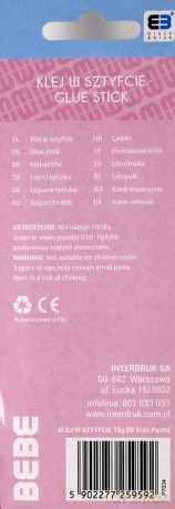 Klej w sztyfcie 15 g BB Kids różowy