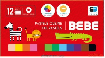 Pastele olejne 12 kolorów BB Kids czerwony