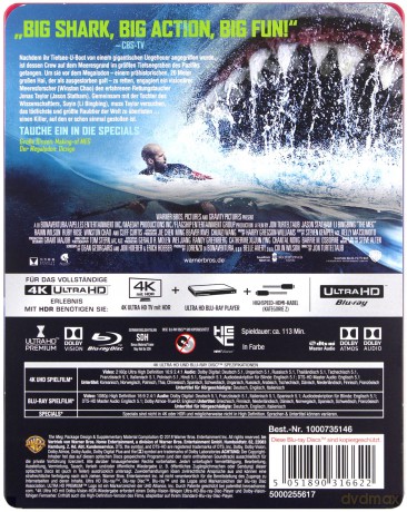 The Meg (steelbook) [Blu-Ray 4K]+[Blu-Ray]