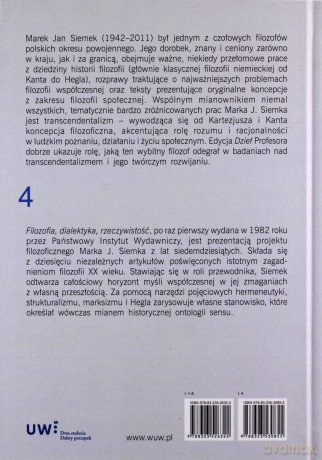 Dzieła Tom 4. Filozofia, dialektyka, rzeczywistość - Marek J. Siemek [KSIĄŻKA]