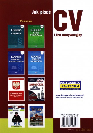 Jak pisać CV i list motywacyjny. Poradnik - Sylwia Sądowska [KSIĄŻKA]