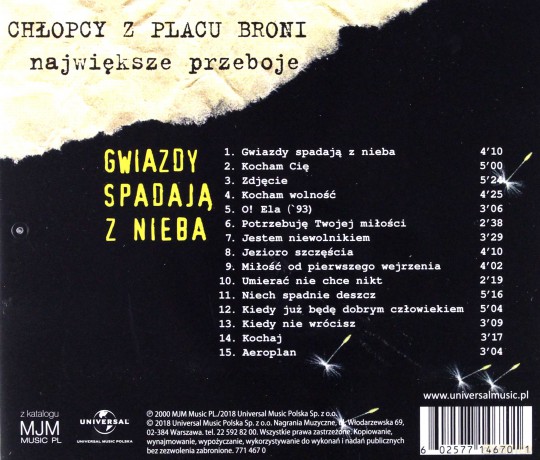 Chłopcy z Placu Broni: Gwiazdy Spadają z Nieba [CD]