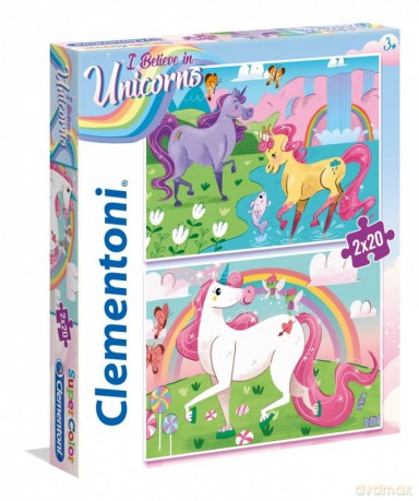 CLEMENTONI 2x20 el. Jednorożce [PUZZLE]