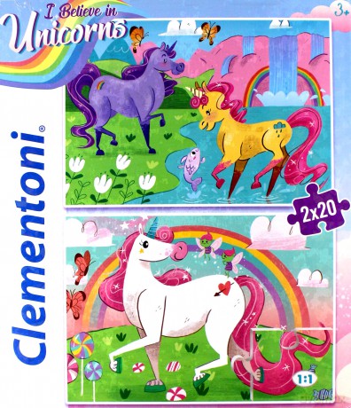 CLEMENTONI 2x20 el. Jednorożce [PUZZLE]