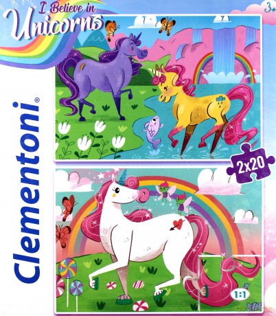 CLEMENTONI 2x20 el. Jednorożce [PUZZLE]
