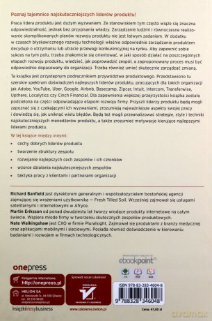 Lider Produktu Jak Najlepsi Menedżerowie Tworzą Doskonałe Produkty i Budują Skuteczne Zespoły - Richard Banfield, Martin Eriksson, Nate Walkingshaw [KSIĄŻKA]