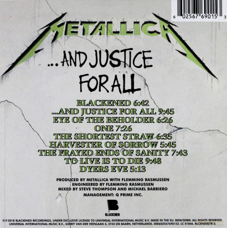 Metallica: ..and Justice For All (Remastered) [CD]