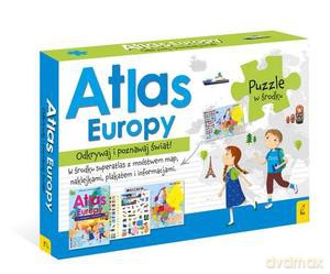 Atlas Europy: Atlas. Plakat z mapą. Puzzle [KSIĄŻKA]+[PLAKAT]+[PUZZLE]