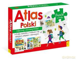 Atlas Polski: Atlas. Plakat z mapą. Puzzle [KSIĄŻKA]+[PLAKAT]+[PUZZLE]