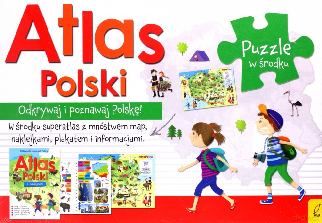 Atlas Polski: Atlas. Plakat z mapą. Puzzle [KSIĄŻKA]+[PLAKAT]+[PUZZLE]