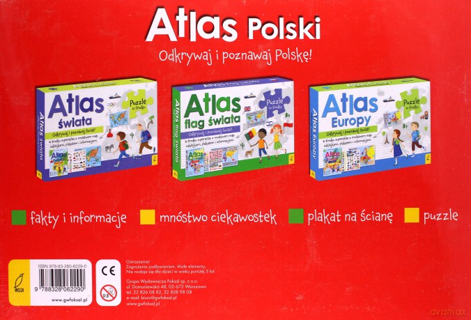 Atlas Polski: Atlas. Plakat z mapą. Puzzle [KSIĄŻKA]+[PLAKAT]+[PUZZLE]