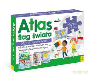 Flagi Świata: Atlas. Plakat z mapą. Puzzle [KSIĄŻKA]+[PLAKAT]+[PUZZLE]