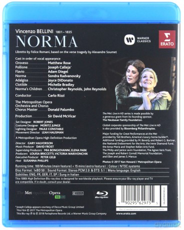 Didonato & Radvanovsky & Calleja & Metropolitan Opera House Orchestra & Rizzi: Bellini: Norma (Met Live Recording) [Blu-Ray]
