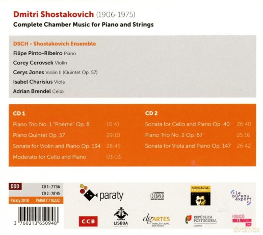 Shostakovich: Complete Chamber Music For Piano And String Shostakovich Ensemble (digipack) [2CD]