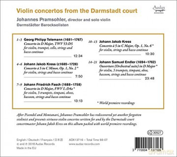 Kress: Violin Concertos From Darmstadt Pramsohler Barocksolisten (digipack) [CD]