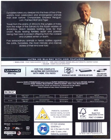 Dynasties BBC Earth [2xBlu-Ray 4K]+[2xBlu-Ray]