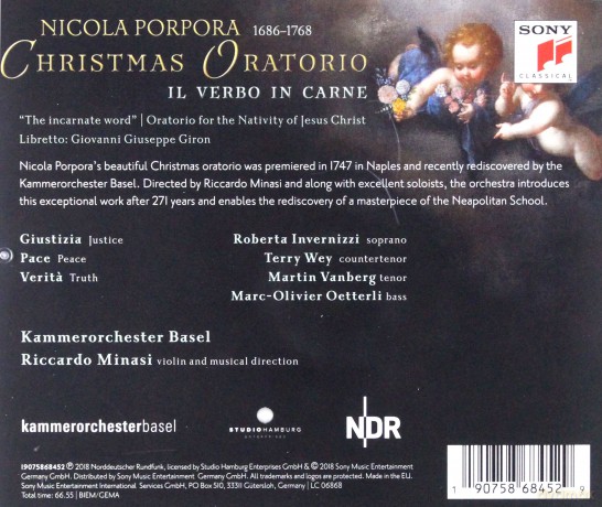 Kammerorchester Basel: Porpora: Il verbo in carne (Christmas Oratorio) [CD]