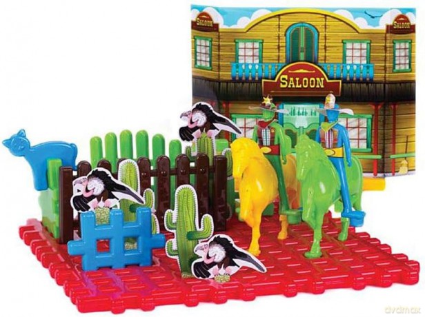 Klocki Konstrukcyjne Waffle 15 Dziki Zachód + Podstawa [KLOCKI]