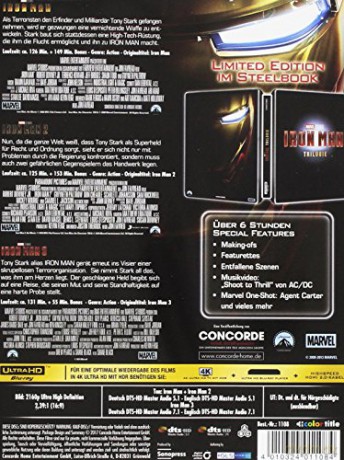 Iron Man 1-3 (steelbook) [3xBlu-Ray 4K]+[3xBlu-Ray]