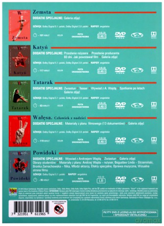 Andrzej Wajda. Antologia Filmów XXI wieku: Zemsta / Katyń / Tatarak / Wałęsa. Człowiek z Nadziei / Powidoki [BOX] [5DVD]