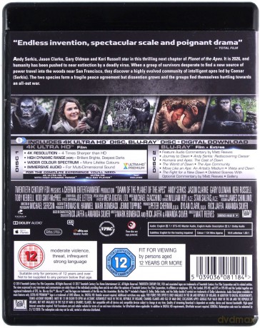 Dawn Of The Planet Of The Apes (Ewolucja Planety Małp) [Blu-Ray 4K]+[Blu-Ray]
