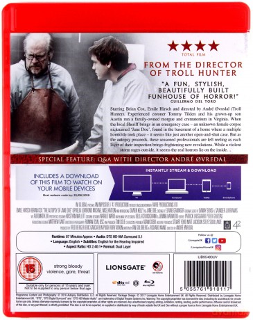 Autopsy Of Jane Doe (Autopsja Jane Doe) [Blu-Ray]
