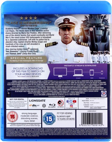 USS Indianapolis: Men of Courage (Ostatnia misja USS Indianapolis) [Blu-Ray]