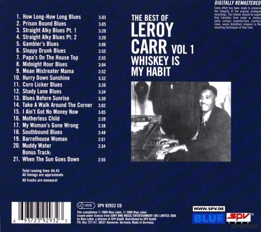 Leroy Carr: Whiskey Is My Habit (digipack) [CD]