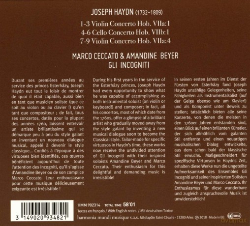 Haydn: Concerti Per Esterhazy Gli Incogniti (digipack) [CD]