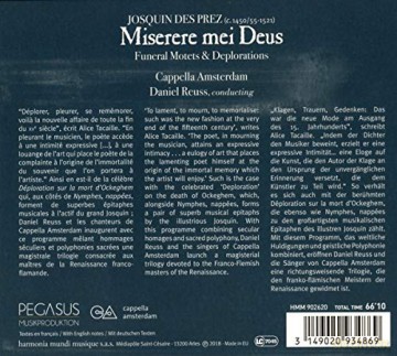 Josquin Des Prez: Miserere Mei Deus Cappella Amsterdam (digipack) [CD]