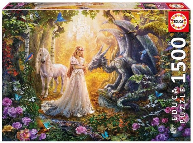EDUCA 1500 el. Smok, księżniczka i jednorożec [PUZZLE]