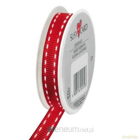 Wstążka 2mx10mm Ścieg czerwona
