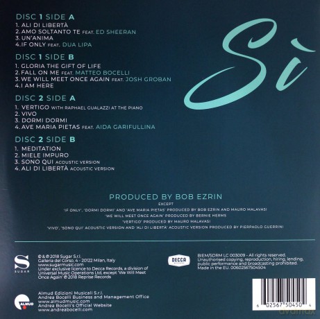 Andrea Bocelli: Si [2xWinyl]