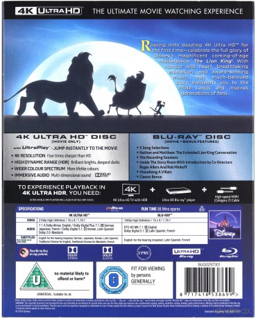 Lion King (Król Lew) (Disney) [Blu-Ray 4K]+[Blu-Ray]