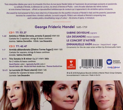 Devieilhe & Desandre & Le Concert D'astree & Haim: Handel: Italian Cantatas [2CD]