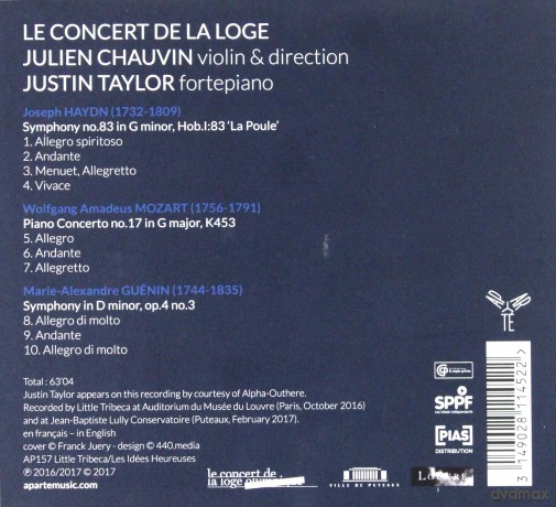 Haydn La Poule: Le Concert De La Loge Taylor (digipack) [CD]