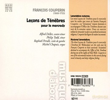 Alfred Deller: Le Ons De Tenebres [CD]