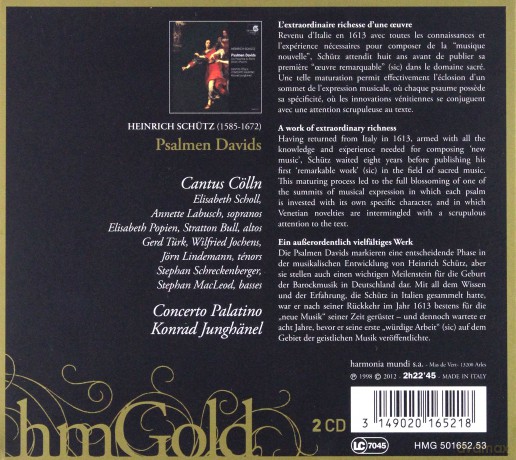 Schutz: Psalmen Davids Junghanel (digipack) [2CD]