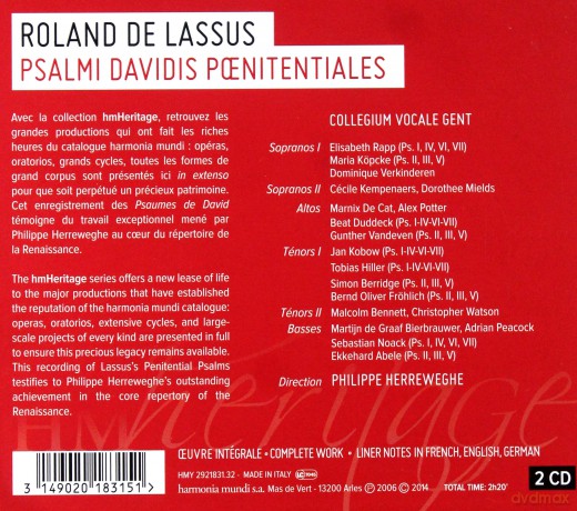 Collegium Vocale Gent: Psaumes De David (digipack) [2CD]